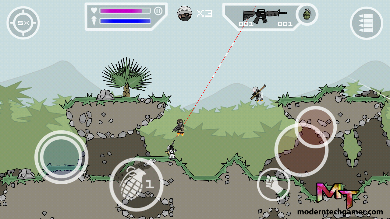 mini militia game play screen shot