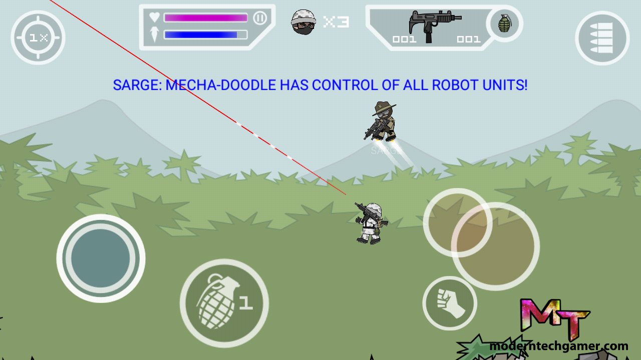 %mini militia game play screen shot